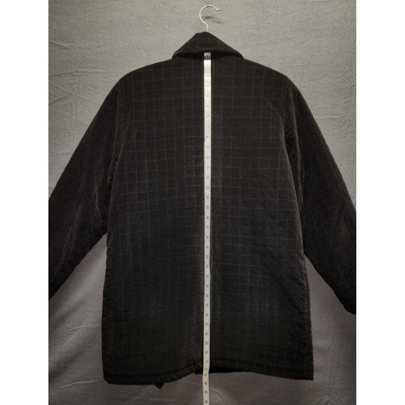 Vtg Talbots Sz Small Blazer Jacket Black Quilted Velvet Pocket Lined Work Button - Picture 3 of 7